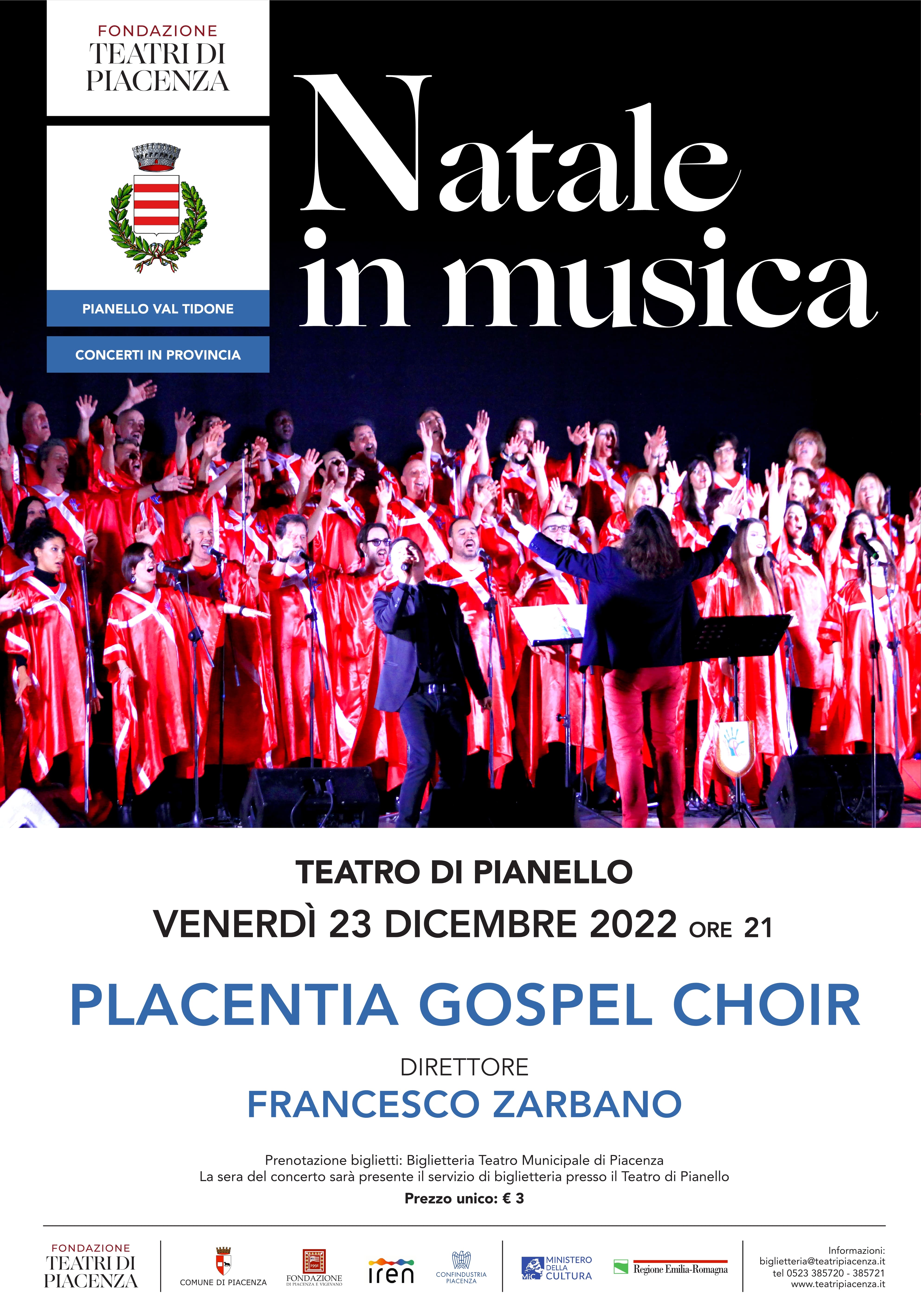 Natale in Musica - Pianello Val Tidone . Placentia Gosple Choir - Venerdì 23 Dicembre