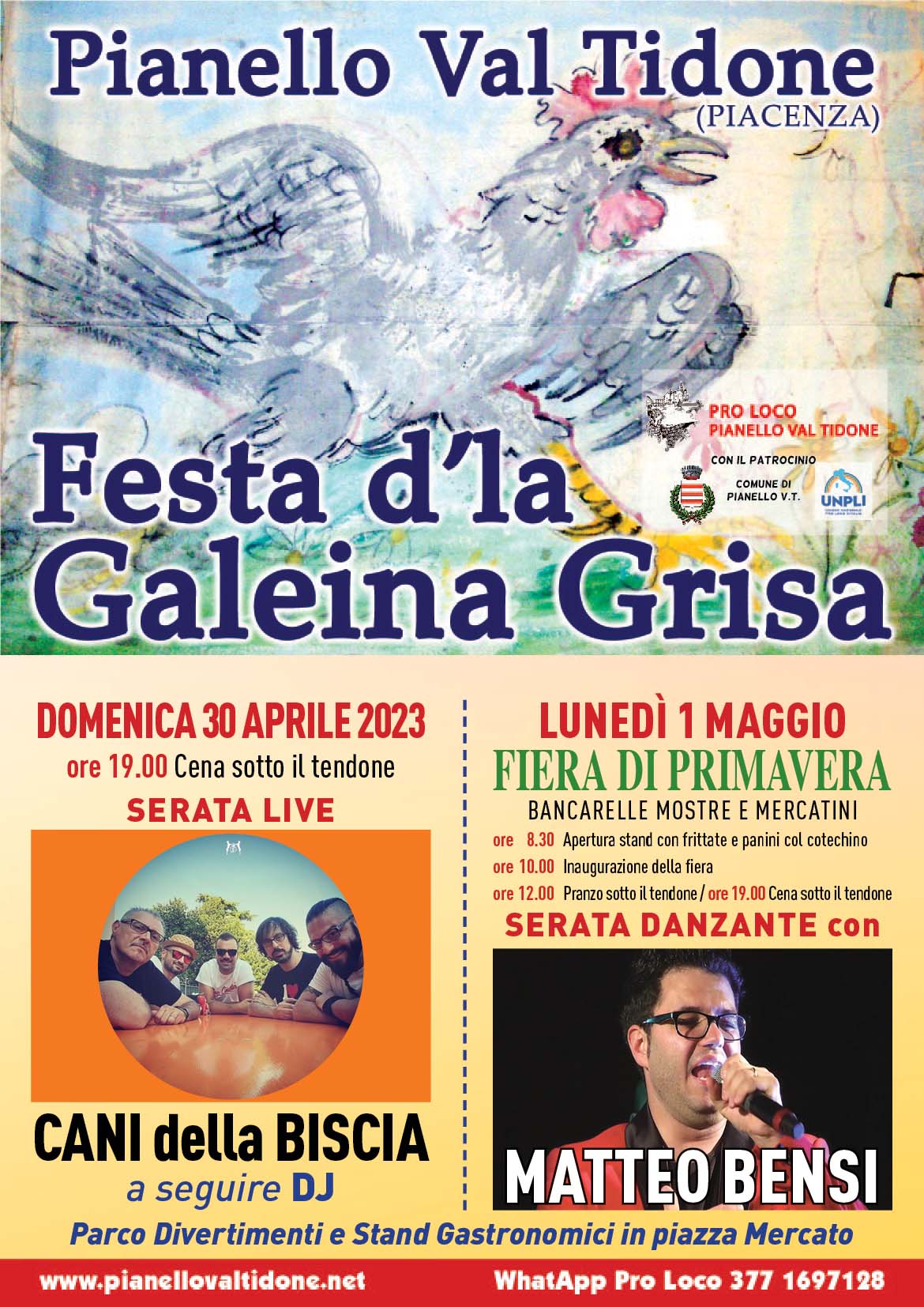 Festa d'la Galeina Grisa Pianello Val Tidone programma 2023