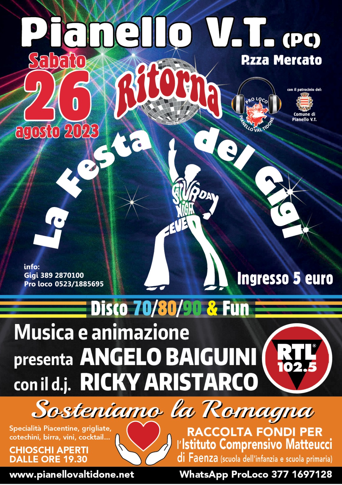 La Festa del Gigi - Pianello Val Tidone - 26 Agosto 2023 - raccolta fondi Pro Romagna