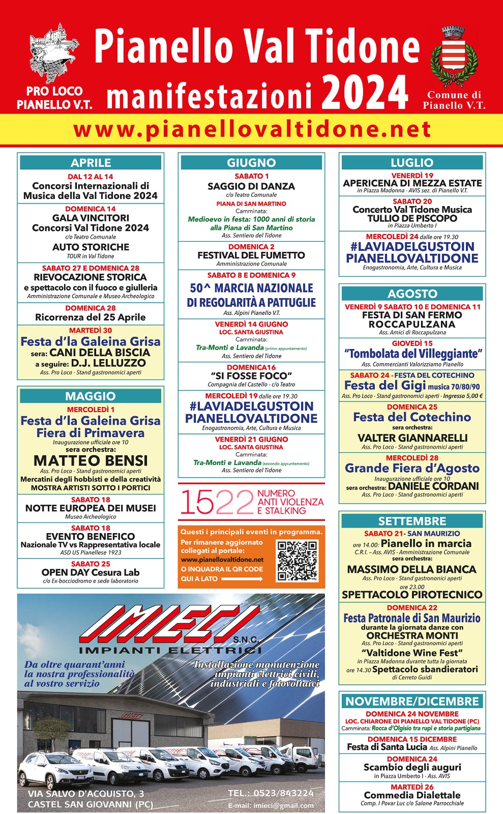 Tutti gli eventi 2024 a Pianello Val Tidone