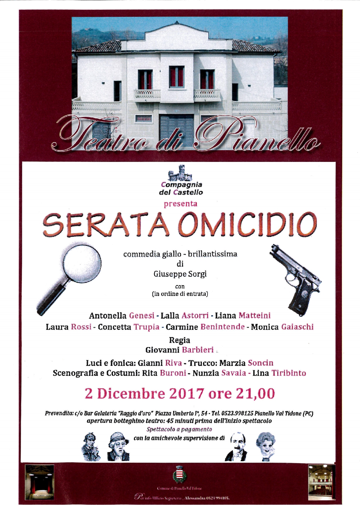 Teatro di Pianello - compagnia del castello Sabato 2 Dicembre 2017