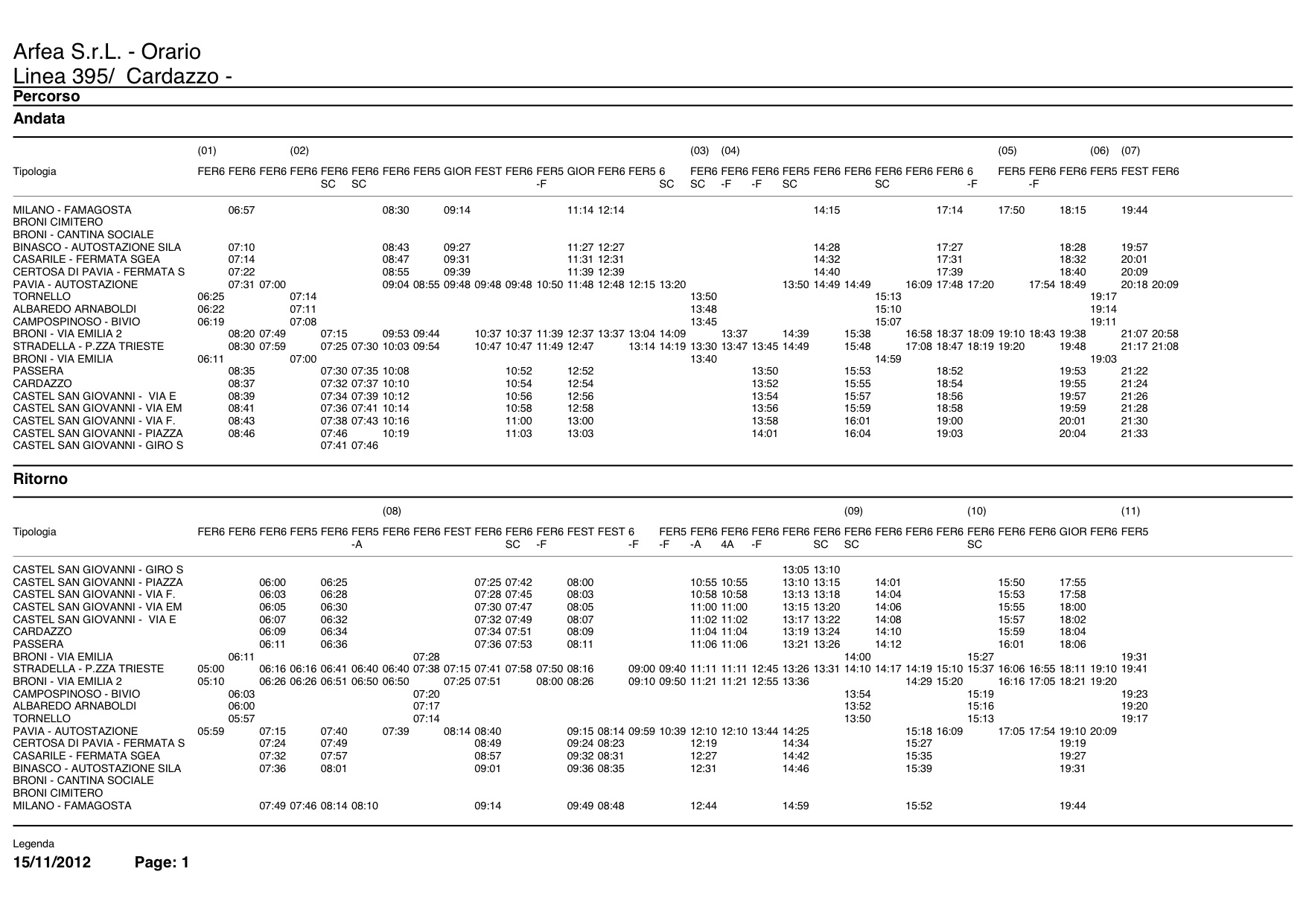 Linea Autobus Milano Pianello Val Tidone